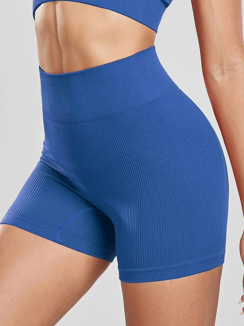 Women's Solid Color High Waist Simple Yoga Fitness Daily Ribbed Sports Cycling Leggings