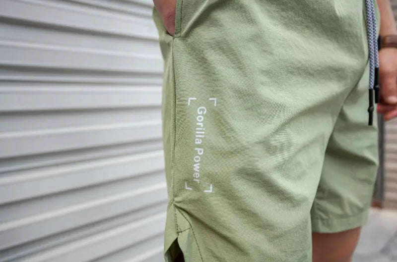 Summer new Men Light Weight Thin Short Pants Running Squat Fitness Shorts Men GYM Wear Quick-drying Beach Drawstring Shorts