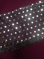 LW Plus Size Two Pieces Set Crop Top See Through Sequined Pants Set Autumn New Fashion Women's Long Sleeve Top Skinny Pants Set