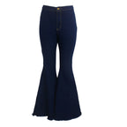 Women Jeans Flare Pants Sexy Denim Long Pant Hip Wrap Casual Solid Elegant Splice Regular Slim Fit High Waist Trousers Summer