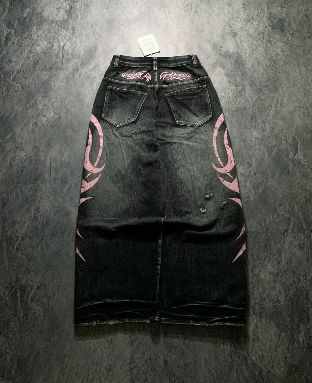Y2K Graffiti Gothic Jeans Loose Punk Print Jeans Retro Street Street Hip Hop  Straight  Pants  High Street Harajuku Couple Pants