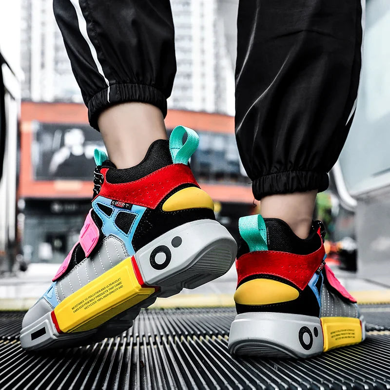 Wudao student couple sports board shoes Women's new non-slip thick soled sports shoes men ventilated Velcro casual shoes