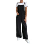 European and American Suspender Jumpsuit Women's 2024 Summer New Fashion Casual Solid Long Wide Leg Women Overalls Jumpsuit