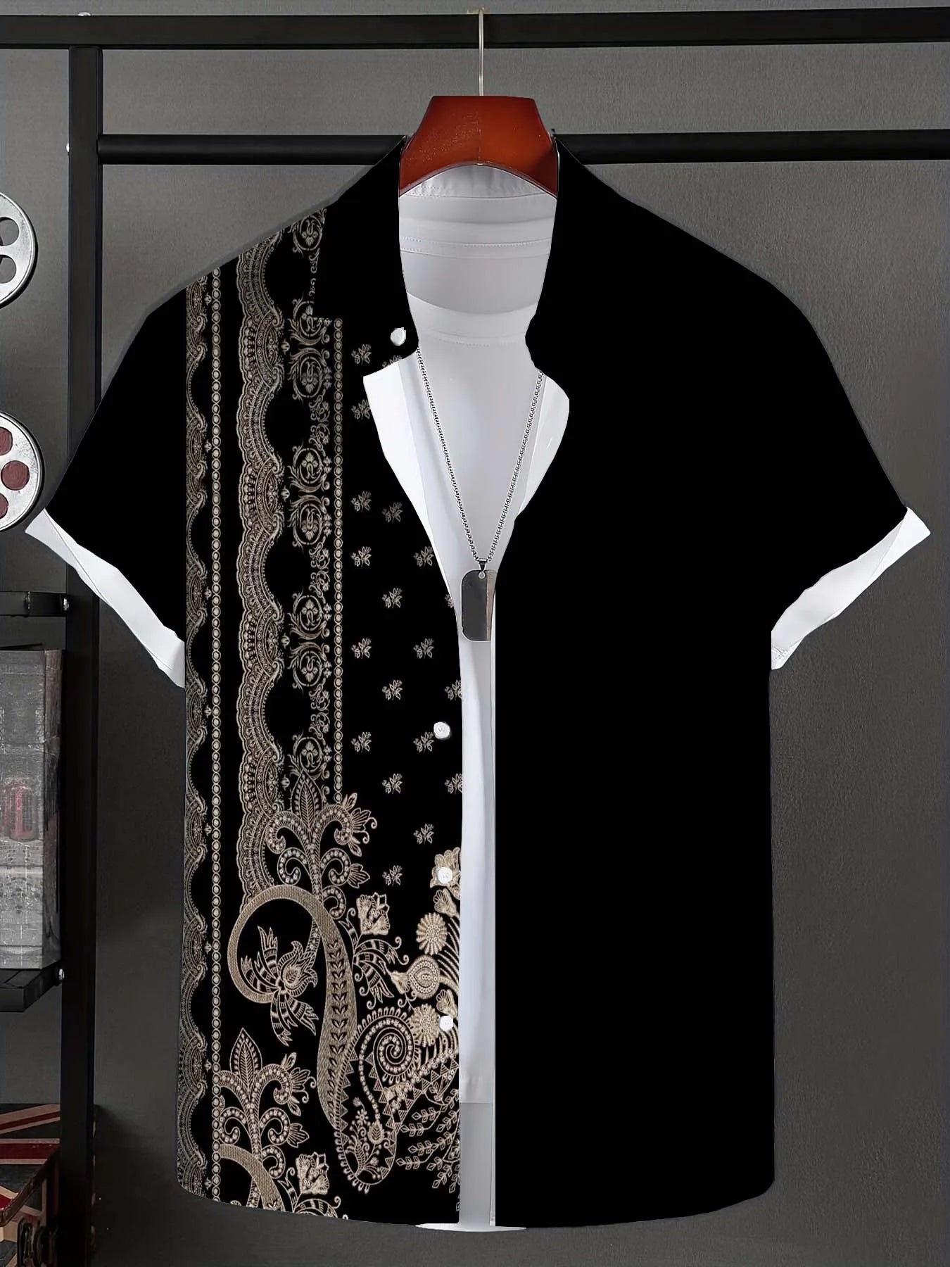 Hawaiian Ethnic pattern design 3d Printed  Mens Shirt Summer Casual Printed Short Sleeve Beach Hawaiian Tops Men's Clothing