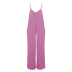 European and American Suspender  Women's 2023 Summer New Foreign Trade Tolid Color Pocket Casual Jumpsuit