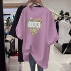 Female Clothes Basics Printed Pullovers Summer Short Sleeve Top Women Casual T-shirt Chic Y2k Loose Tees