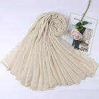 Dot Pom Pom Cotton Hijab Scarves Women Muslim Shawls Big Size Headscarf Wraps Solid Headbands Turbans Bandana Foulard Bufandas