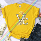 For Women's Luxury Brand High-Quality Summer Feather Printing T-shirt 100% Cotton Casual Oversized Y2k Personality Sleeve O-neck