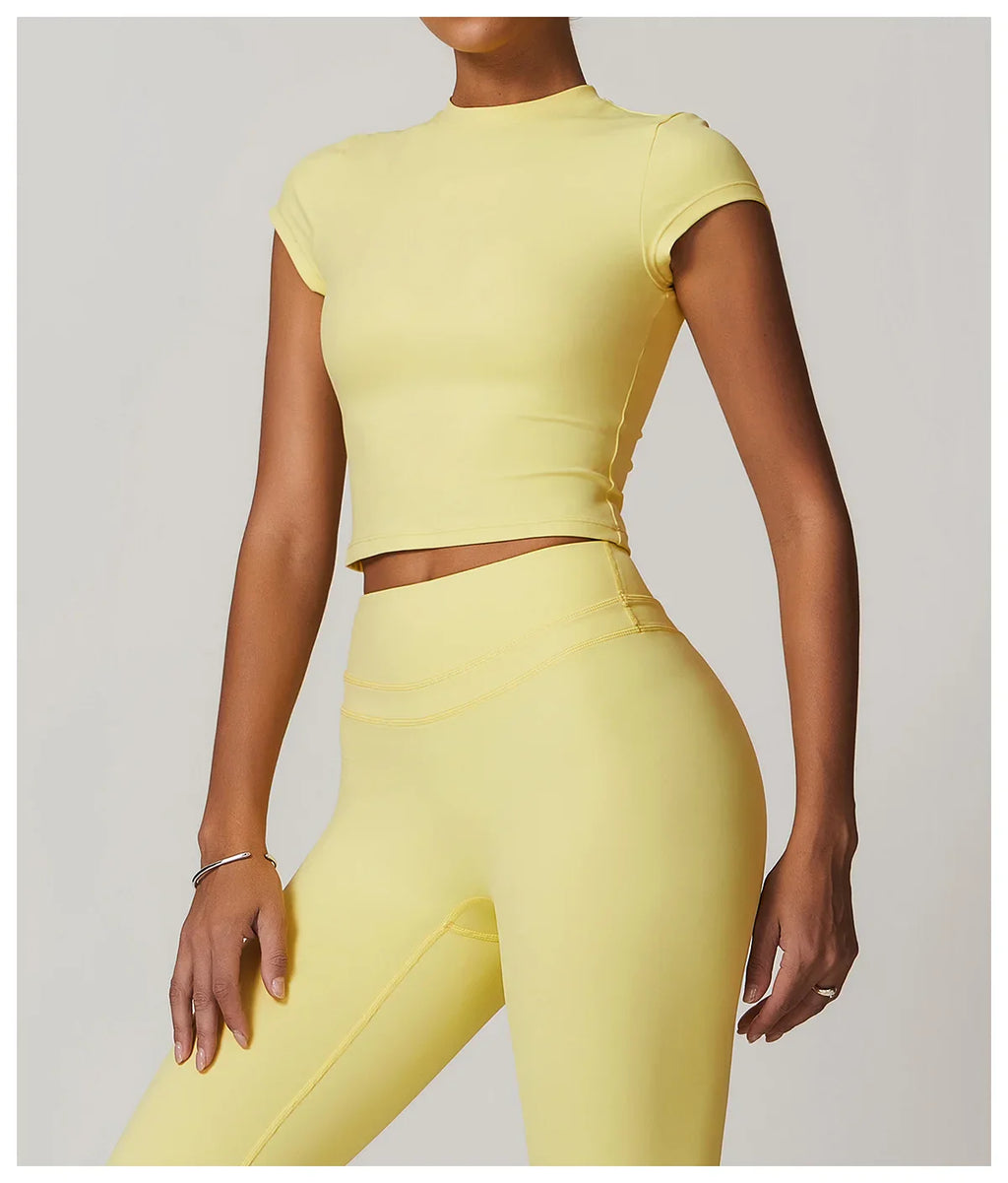 SWELTERING Women Short Sleeve Yoga Top Sport T Shirts Fitness Workout Clothes Yoga Shirt Gym Top Running Active Wear Sport Top