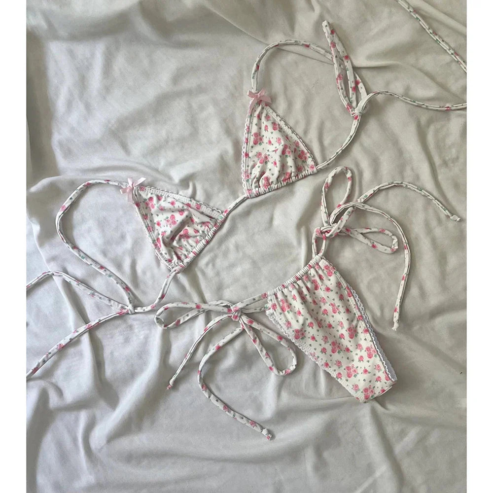 Micro Bikini Push Up Women Swimsuits 2024 Sexy Female Swimwear Brazilian Bikini Set Thong Biquini Swim Suits Print Beachwear