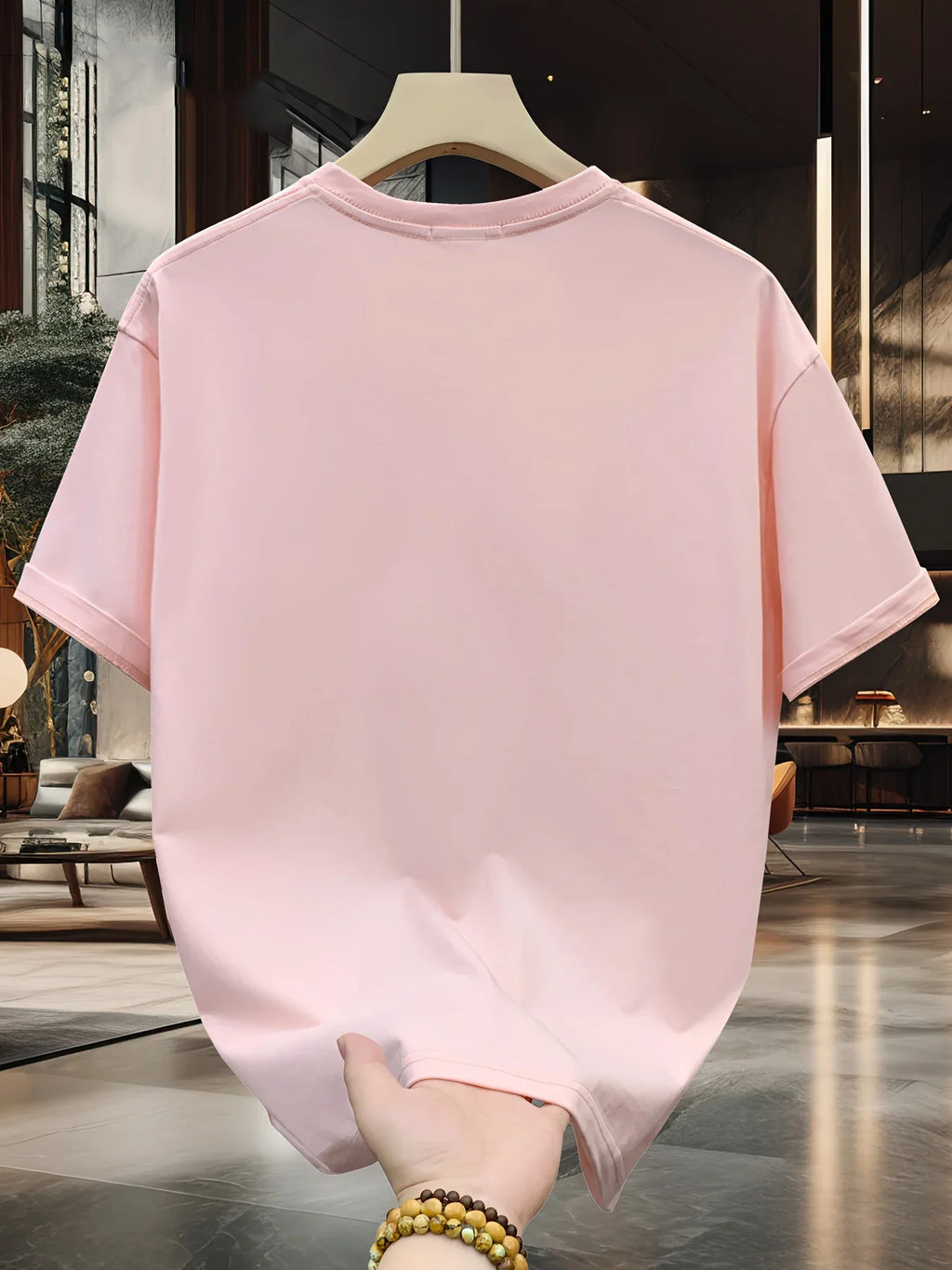 Men's 100% pure cotton summer loose size cartoon pattern printed casual and comfortable round neck short sleeved T-shirt top