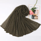 Dot Pom Pom Cotton Hijab Scarves Women Muslim Shawls Big Size Headscarf Wraps Solid Headbands Turbans Bandana Foulard Bufandas