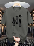 Hi Pattern Printed Cotton Men's T-shirt Casual and Comfortable Summer Short-sleeved Crew-neck Top T-shirt Fashion Brand