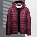 Men's cotton coat hooded jacket striped lightweight design 2024 autumn and winter loose oversized warm jacket cotton jacket top