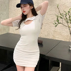 Women Sundress Pleated Vestido Mini Dress Summer Sexy Party Black Bandage Bodycon Pencil Dress Elegant  Female Vintage Vestidos
