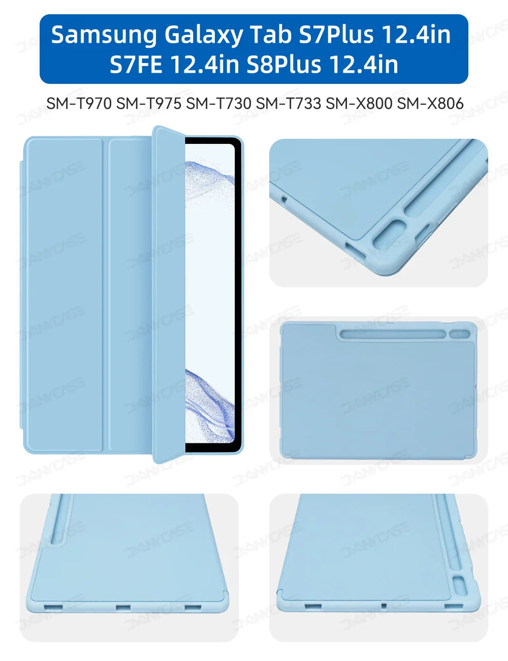 Case For Samsung Galaxy Tab S7/S8/S9 11 in for S6 Lite 10.4 S7 FE S8 S9 S10 Plus 12.4 S8 S9 With Pen Tray Tablet Cover