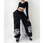 American Star Print Women Oversized Pants High Waist Loose Casual Sports Pants for Women Spring Summer Thin Woman Trouser Y2K