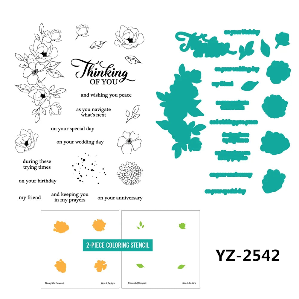 Daily Grind Autumn Bears Occasion Flowers Sunshine 2024 Newest Cutting Dies Clear Stamp Stencil for Scrapbooking Paper Making