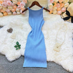 YuooMuoo Chic Fashion Sexy Package Hips Knitted Mini Dress 2O25 New Slim Elastic Rib Knitted Summer Dress Lady Streetwear Outfit