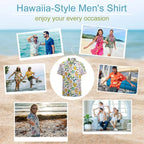 Summer Men's Shirt Cute Animal Print Short Sleeve Shirt Open button Lapel Men's Top Comfortable Casual Men's Shirts