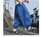 FGKKS 2023 Outdoor Brand Pants For Men Lce Silk Dragon Dark Flower Loose Bloomers High Quality Wide Leg Casual Trousers Male