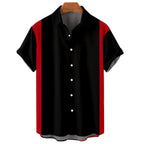 Men's Shirt for men Fashion Bowling Ball Pattern Tops Summer Men's Clothing Short-Sleeved Button Loose Blouse Hawaiian Shirts