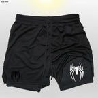 Men's sports shorts, spider print compression shorts, informal, training, running, 2-in-1, Y2K order shipped directly