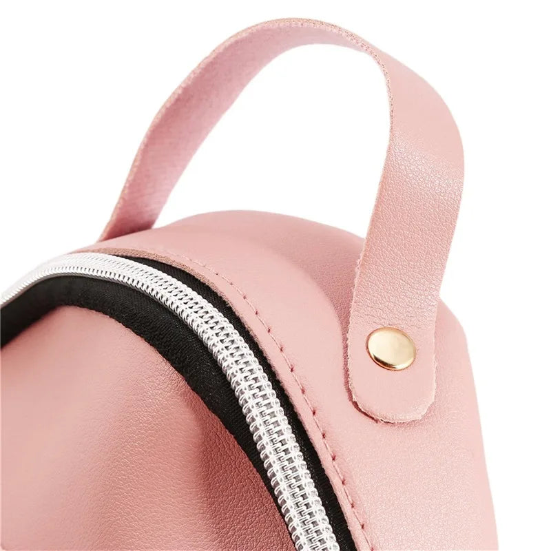 Female Backpack PU Small Teenage Girls Fashion Leisure Zipper Shoulder Bag Knapsack High-capacity Women Mini School Backpack