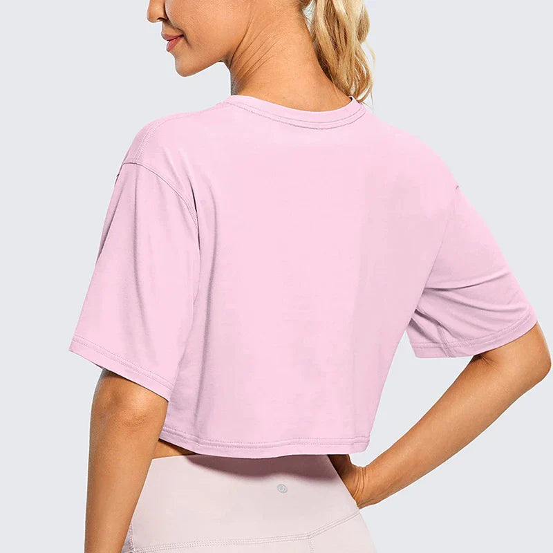 Harajuku TShirt Y2K Women's Crop Tops Casual Female White Crop Tops T-shirt Short Loose Solid Color Tee Shirt Summer Streetwear