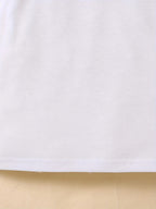 Girls' white floral print dress, comfortable polyester blend, elastic and comfortable