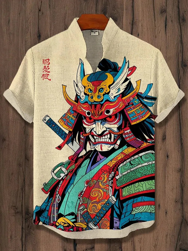 Men's Art Graphics Shirts Short Sleeved Button Down Lapel Shirt For Summer Oversized Tops Vacation Casual Hawaiian Shirts