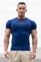 Men's T-Shirts Sports Fitness Trainer Clothe Quick Dry Breathable Stretch Tights Joggers Outdoor Casual Short Sleeves