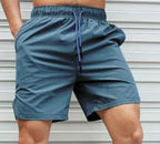 Summer new Men Light Weight Thin Short Pants Running Squat Fitness Shorts Men GYM Wear Quick-drying Beach Drawstring Shorts