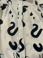 Women's Plus Size 1XL-5XL Casual and Comfortable Button-down Collar Long Sleeve Shirt Personality Geometric Pattern Shirt