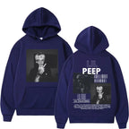 Hip hop rapper Lil Peep patterned hoodie high-quality fashion pullover men's and women's street fashion retro hooded sweatshirt