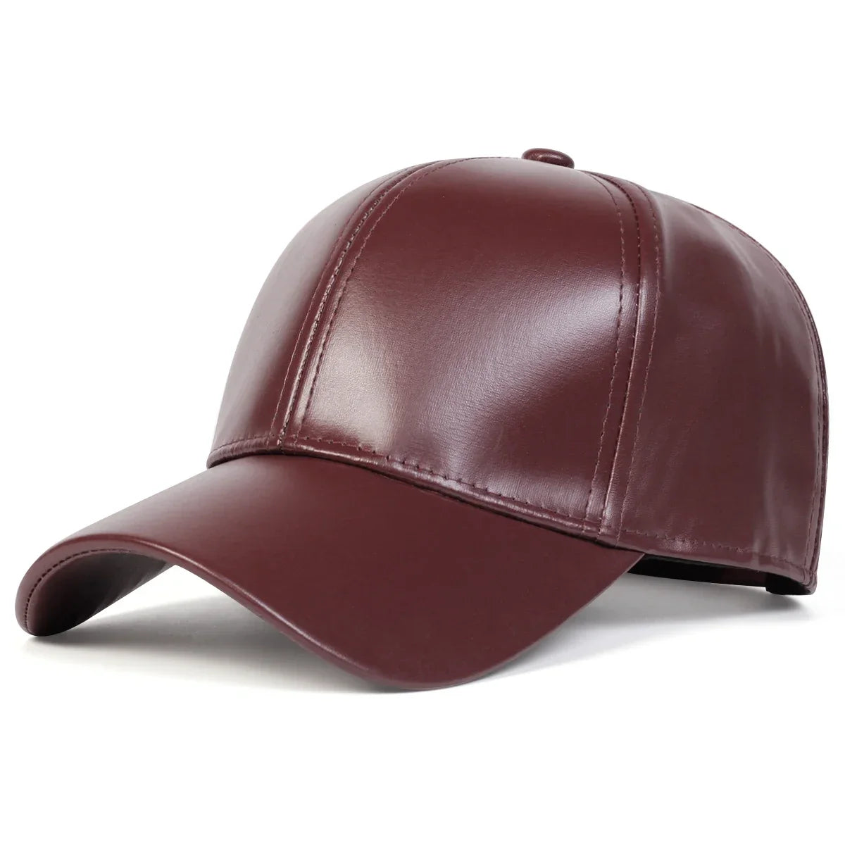 Unisex Light Panel Solid Color PU Leather Baseball Caps Spring Autumn Outdoor Adjustable Casual Hats Dad Hat Sunscreen Hat