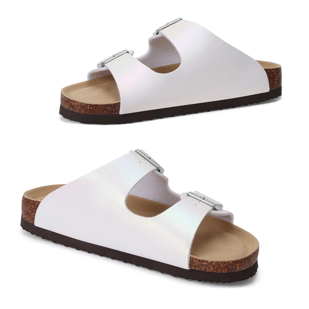 Crestar Women's Cork Slippers With Adjustable Buckle Summer New Gradient Beach Sandals Lady Fashion Clogs Slides House Slippers