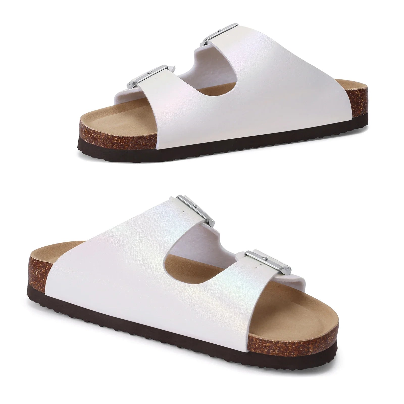 Crestar Women's Cork Slippers With Adjustable Buckle Summer New Gradient Beach Sandals Lady Fashion Clogs Slides House Slippers