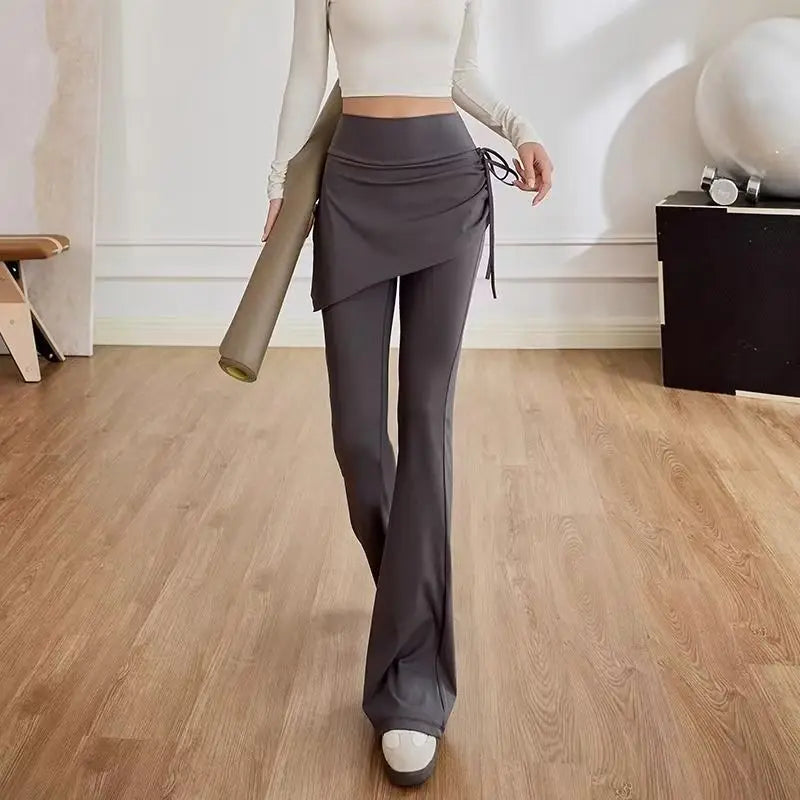 Women's Wide Leg Pants Lady's Draswtring Sweet Y2K Pink Flare Pant Boot Cut Female Long Trousers Casual Chic Matching Sweatpants