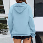 y2k Solid Minimalist Women's Hoodie, Long Sleeve With Pocket Casual Daily Wear 2024 Women Hoodies Autumn Sudadera de mujer