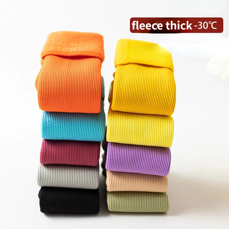 Girls socks Children's snow socks Autumn winter plush thickened warmth medium and large children's baby boys long cotton socks