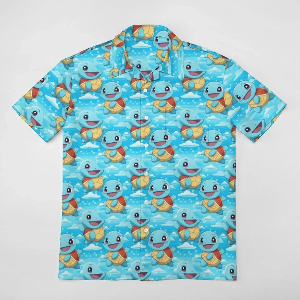 Summer Men's Shirt Cute Animal Print Short Sleeve Shirt Open button Lapel Men's Top Comfortable Casual Men's Shirts