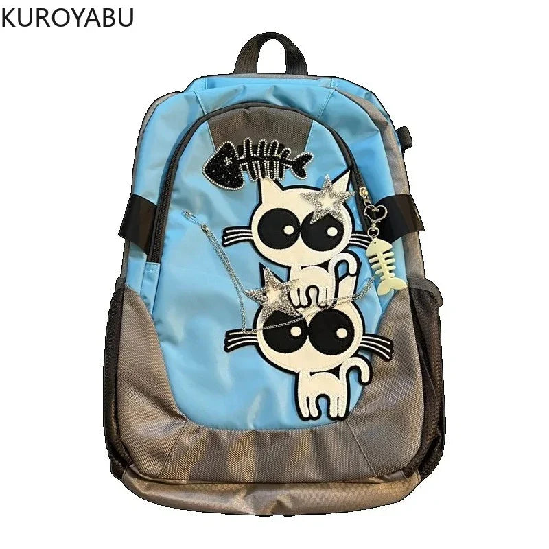 Vintage Y2k Womens Backpack Japanese Casual Large Capacity Travel Backpack 2025 Bolsas Para Mujeres Designer Fashion Female Bags