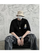 Harajuku Cat Cartoon Eating Noodles Graphic Men Women Tshirts Casual Short Sleeve Tees Japan Style Oversized T Shirt Clothing