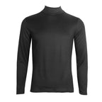 Fashion Men's Casual Slim Fit Basic Turtleneck High Collar Pullover Male Autumn Spring Thin Tops Basic Bottoming Plain T-shirt