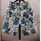 Summer floral shorts men's trendy casual five quarter pants 2025 new loose trendy sports beach pants