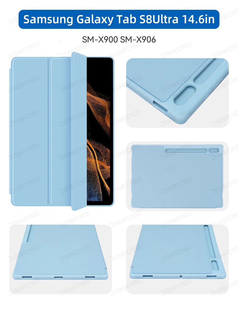 Case For Samsung Galaxy Tab S7/S8/S9 11 in for S6 Lite 10.4 S7 FE S8 S9 S10 Plus 12.4 S8 S9 With Pen Tray Tablet Cover