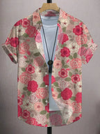 Men's Art Graphics Shirts Short Sleeved Button Down Lapel Shirt For Summer Oversized Tops Vacation Casual Hawaiian Shirts