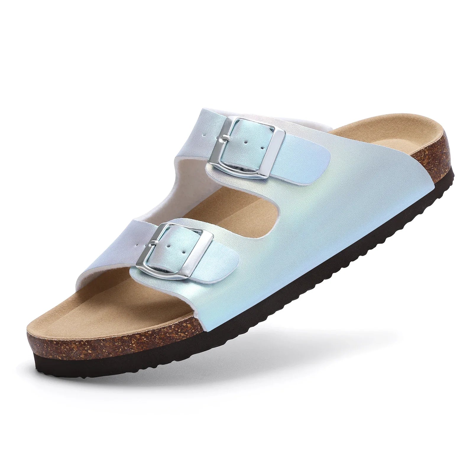 Crestar Women's Cork Slippers With Adjustable Buckle Summer New Gradient Beach Sandals Lady Fashion Clogs Slides House Slippers