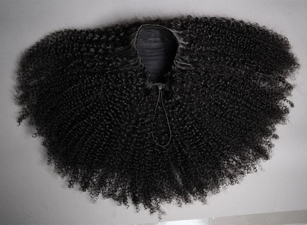 Geeta Half Wigs Human Hair Kinky Curly 3 In 1 Human Hair Wig Seamless Flip Over Half Wig Beginner Friendly Curly Wigs for Women